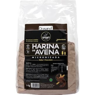 Sport Live harina de avena micronizada instántanea sabor chocolate sin azúcares añadidos bolsa 1 kg -