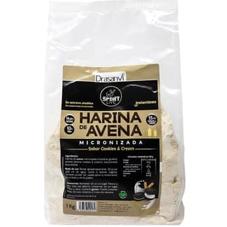 Sport Live harina de avena micronizada instantánea sabor cookies and cream bolsa 1 kg sin azúcares añadidos -