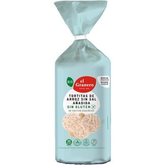 Bio tortitas de arroz sin sal añadida de cultivo ecológico sin gluten bolsa 115 g -