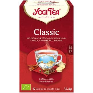 Classic infusión ayurvédica ecológica de especias con canela cardamomo y jengibre estuche 17 bolsitas sin gluten -