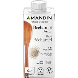 Bechamel de arroz ecológica, sin gluten, sin lactosa y sin azúcares añadidos envase 200 ml -