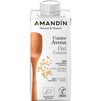 Cuisine crema de avena ecológica para cocinar sin gluten y sin lactosa envase 200 ml -