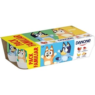 Yogur de sabores 2 plátano + 2 macedonia + 2 fresa + 2 tarta de queso sin gluten pack 8 unidades 120 g -