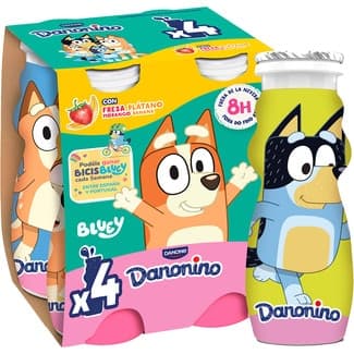 Bebedino líquido sabor plátano y fresa pack 4 unidades 100 g -
