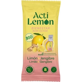 Zumo concentrado de limón & jengibre ecológico envase 5 sobres -