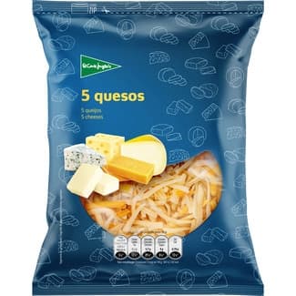 Queso rallado cinco quesos bolsa 200 g -