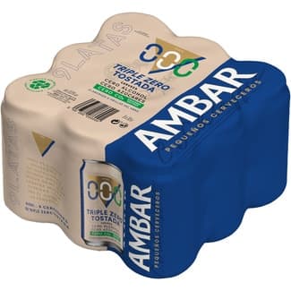 Cerveza tostada triple zero 000 pack 9 latas 33 cl -