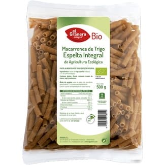 Bio macarrones de espelta integral de cultivo ecológico envase 500 g -