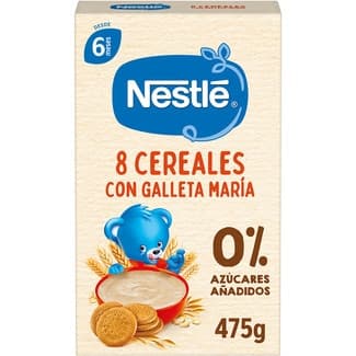 Papilla 8 cereales con galleta maría 0% azúcares añadidos desde 6 meses envase 475 g 0% azúcares añadidos -
