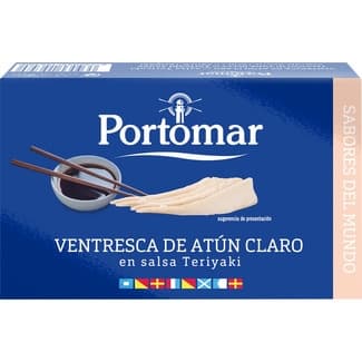 Ventresca de atún claro en salsa teriyaki lata 75 g neto escurrido -