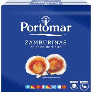 Zamburiñas en salsa vieira lata 60 g neto escurrido -