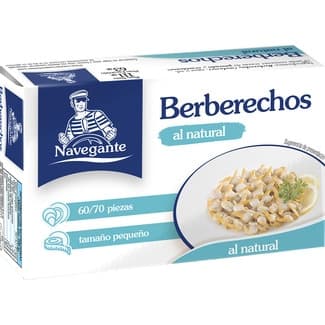 Berberechos al natural 60-70 piezas lata 63 g neto escurrido -