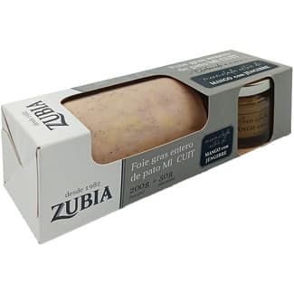 Foie gras entero de pato mi cuit envase 200 g mermelada de mango con jengibre 50 g -