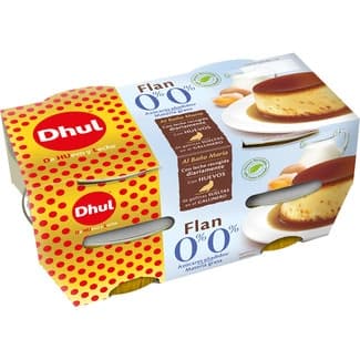 Flan de huevo desnatado 0% m.g. 0% azúcares añadidos al baño María sin gluten pack 4 unidades 100 g -
