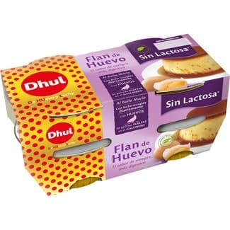 Flan de huevo al baño María sin gluten sin lactosa pack 4 unidades 110 g -