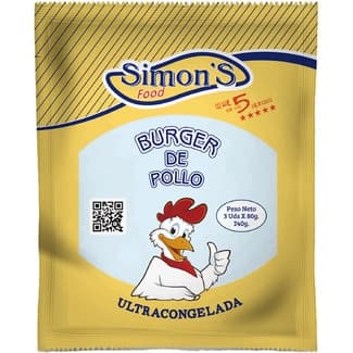 Hamburguesas de pollo 3 unidades envase 240 g -