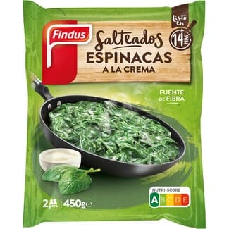 Espinacas a la crema tradicionales para microondas y sartén 2 raciones bolsa 450 g -