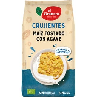 Bio copos de maíz tostado con agave de cultivo ecológico bolsa 300 g -