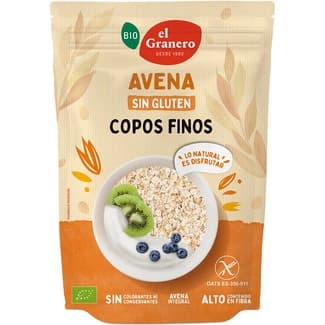 Bio copos suaves de avena integral de cultivo ecológico y sin gluten envase 500 g -