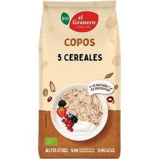 Bio copos de 5 cereales de cultivo ecológico sin aceite de palma bolsa 500 g -