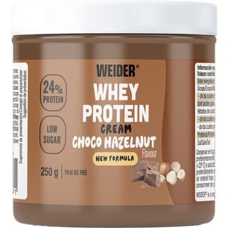 Whey Protein crema de cacao proteica para untar de avellanas y cacao sin gluten bote 250 g sin aceite de palma -