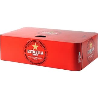 Cerveza rubia mediterránea de malta, arroz y lúpulo pack 24 lata 33 cl -