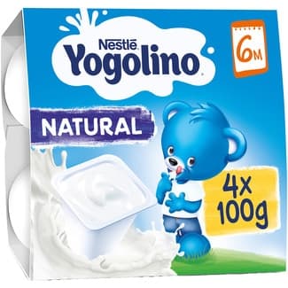 Postre lácteo natural sin gluten desde 6 meses pack 4 tarrinas 100 g -