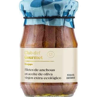 Filetes de anchoa en aceite de oliva virgen extra biológico 20/25 unidades tarro 155 g -
