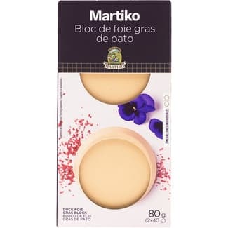 Bloc de foie gras de pato 2 medallones x 40 g sin gluten envase 80 g -