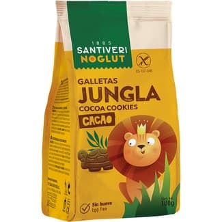 Jungla galletas de cacao con formas de animales sin gluten bolsa 100 g -