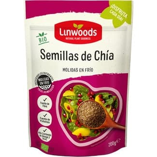Bio semillas de chía ecológicas molidas en frío sin gluten bolsa 200 g -