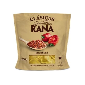 Pasta fresca raviolii al huevo relleno de boloñesa 2 raciones envase 250 g -
