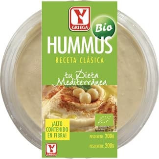 Hummus clásico sin gluten ecológico tarrina 200 g -