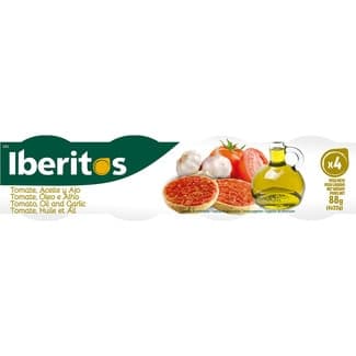 Tomate concentrado con ajo y aceite de oliva virgen pack 4 tarrina 22 g -