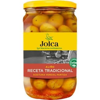 Aceituna verdial partida aliño tradicional frasco 400 g -