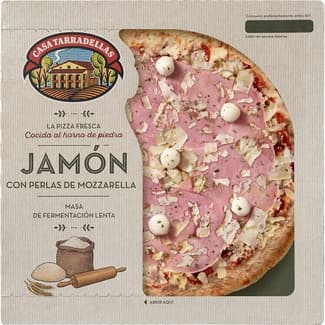 Pizza de jamón con perlas de mozzarella de fermentación lenta envase 400 g -