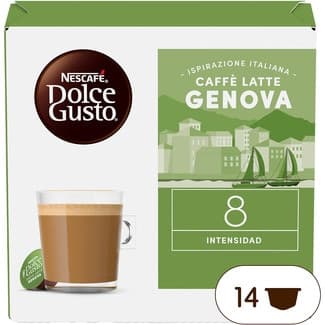 Café latte Genova intensidad 8 estuche 14 cápsulas -