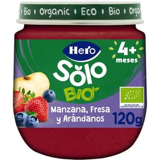 Tarrito de manzana, fresa y arándanos ecológico desde 4 meses envase 120 g -