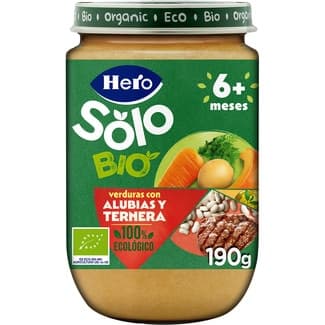 Tarrito de verduras con alubias y ternera ecológico y sin gluten desde 6 meses tarrito 190 g -