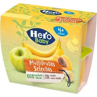 Tarrinas de multifrutas selectas desde 4 meses pack 4 envases 100 g -