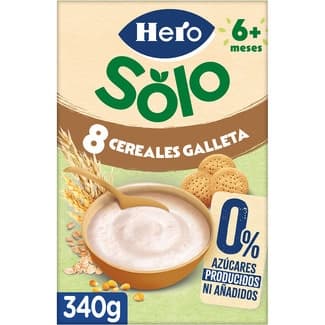 Papilla de 8 cereales con galleta 0% azúcares producidos ni añadidos desde 6 meses envase 340 g -