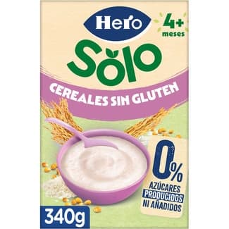 Papilla de cereales sin gluten, 0% azúcares producidos ni añadidos desde 4 meses envase 340 g -