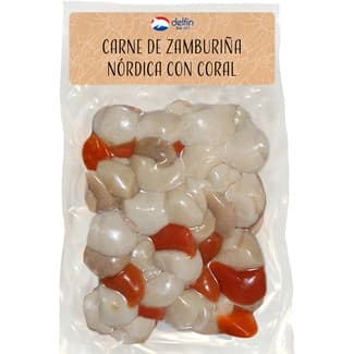 Carne de zamburiña limpia 40-60 piezas bolsa 270 g neto escurrido -