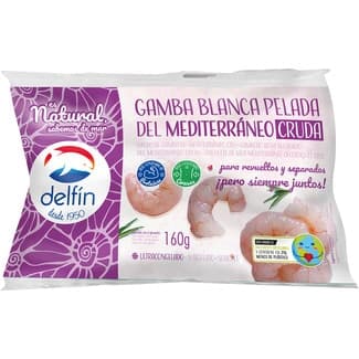 Gamba pelada cruda 60-77 piezas bolsa 160 g neto escurrido -