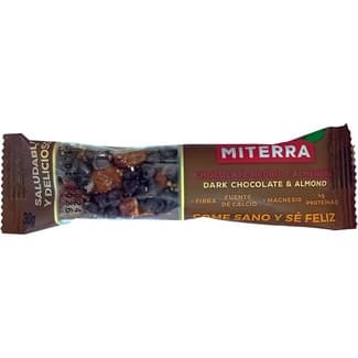 Barrita de chocolate negro y almendras sin gluten 35 g -