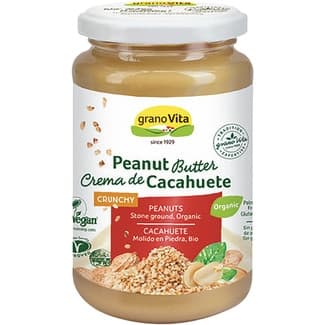 Crema de cacahuetes crujiente ecológica sin gluten y sin aceite de palma tarro 350 g -