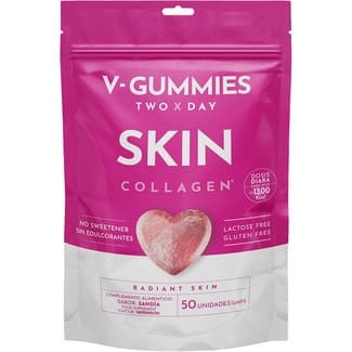 Skin Collagen gominolas con sabor a sandía sin gluten y sin lactosa bolsa 50 unidades sin edulcorantes -