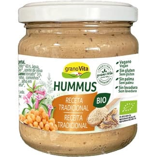 Hummus tradicional ecológico sin gluten y sin aceite de palma tarro 175 g -