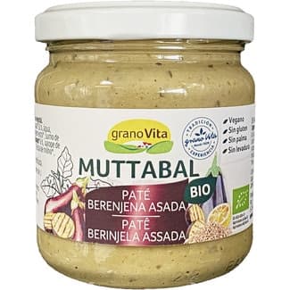 Muttabal paté ecológico de berenjena asada sin gluten y sin aceite de palma frasco 175 g -