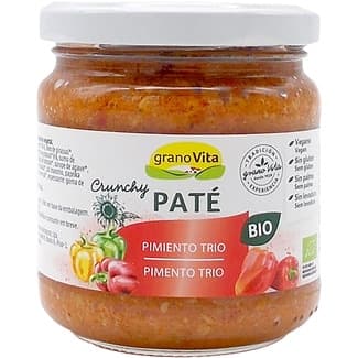 Paté ecológico de trío de pimientos sin gluten tarro 175 g -